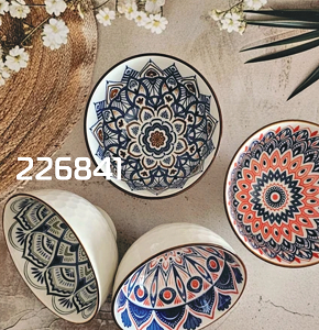 Andalusi Woodtola Bowl Set, 4 Pieces, Gift Bag EE-136 V2