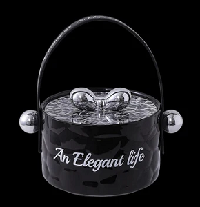 Bonbonniere, luxurious black marble design, antique-style piece that adds a rich decorative touch to your home.
