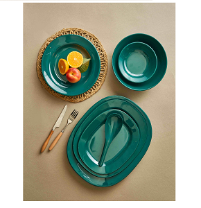 El Sherif Melamine Set, 38 Pieces, Turquoise Green - 6221189795592
