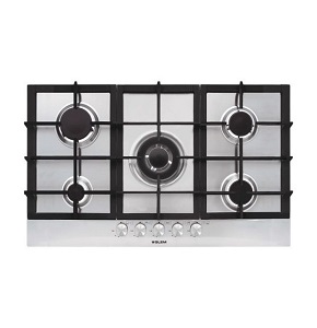 GLEMGAS Hob Built-In Gas 90 cm 5 Burners Full Safety Cast Iron Holders, Stainless - GT955HIX-1
