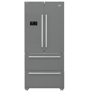 Beko Refrigerator 539 Liters, 2 Doors & 2 Drawers, French Design, Digital – Silver - GNE60500X-1