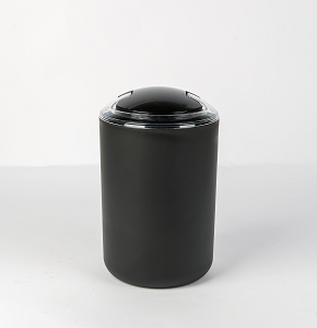 Black trash bin with modern design
