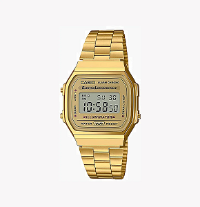 Casio Unisex Gold Resin & Stainless Steel Watch, Digital - A168WG-9WDF