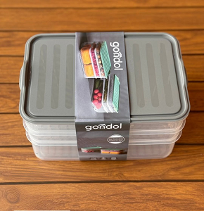 Gondol Easy-Click Food Saver (3 pcs)
(2 pcs*0,75 Lt+1 pcs*1,60 Lt)
(155*230*125 mm)