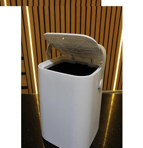 Turkish trash bin with a touch lid, square, with white handle TPV - 693 - 10


