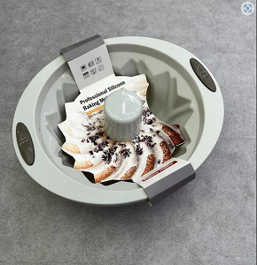 Danny Home silicone cake mold hollow flower shape with two handles DH3403-STONE WHITE

