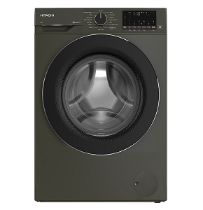Hitachi Washing Machine Automatic 8kg 1400 RPM Inverter with Steam Grey- BD-80YFVEM
