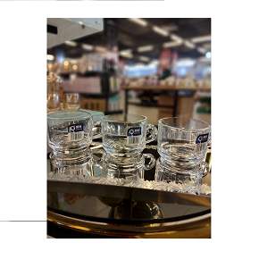 Living Home 6-piece transparent glass mug set with handles, simple and elegant design LXZB58

