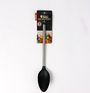 Wellmes Heavy-Duty Silicone Cooking Spoon with Plastic Handle
