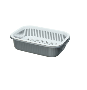 Max Plus rectangular dish with strainer