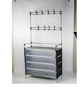 Wide shoe rack with five shelves
