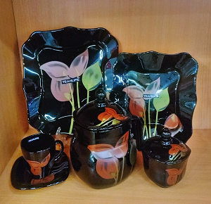 Arcopal 60 Pieces Black Octagon Set (Y15060-5)


