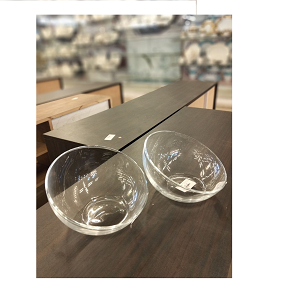 Living Home glass bowl, set of 2 pieces, elegant and made of thick, high-quality transparent glass with a modern classic design
