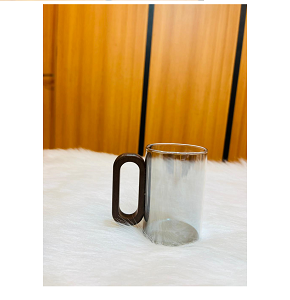 Mug Tinted Glass With Wooden Handle MG1605-7