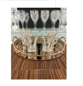 2M karbak filling 6 pieces gilded engraving mug set
