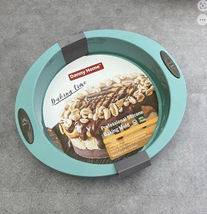 Danny Home silicone cake mold round with two handles DH3398-BLUE

