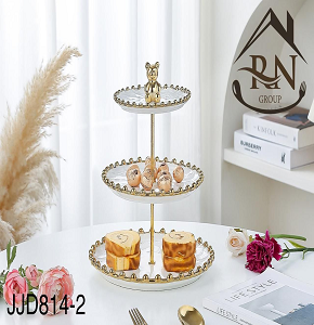 3-Tier Porcelain Stand Golden Code JJD814-2
