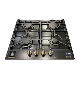 FRESH Hob Built-in Gas, 60 cm, 4 Burners, Black , 500009612 - HAFR60CMBC2/BR