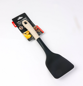 Wellmes Flat Silicone Spatula with Beige Handle
