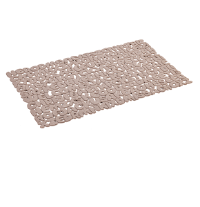 Khaki non-slip bathroom mat, 69 x 39 cm