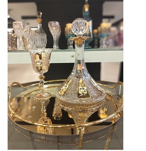 Sherbat Set Napoleon 501 Embossed Flower – Hand-Embellished, 7 Pieces
