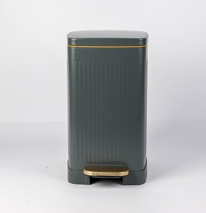 Trash bin 20 liters - dark lead gray with gold - hydraulic open
