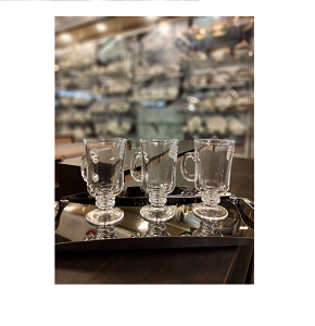  Living Home glass cups, set of 6 pieces, classic transparent design, elegant and versatile for hot drinks and desserts
