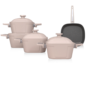 Titanium set 9Q square pot 28cm Gigilli / beige / Omega
