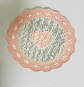 Small round porcelain plate with embossed patterns code C11-17
