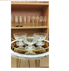 2M gilded base bowl 6 pieces laser engraving bowl set
