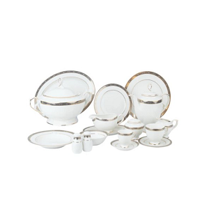 Royal Alfredo Dinner Set, 63 pcs, Porcelain, White

