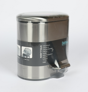 Oval stainless steel trash can, 3L, with hydraulic lid
