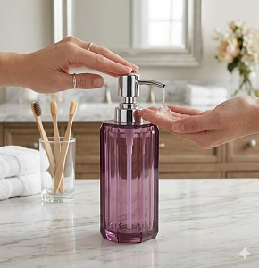 Soap Dispenser Bottle 220ml Purple With Silver Pump F4415Z