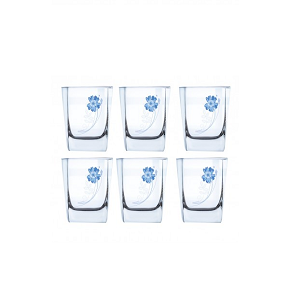 Set of 6 Sterling Indigo Flower Water Glasses 30 CL – Luminarc
