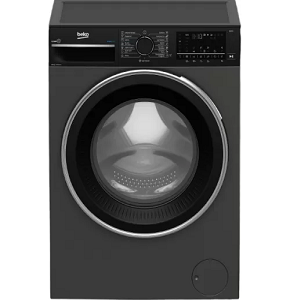 Beko Washing Machine Front Load Automatic, 10 kg, 1600 RPM, Inverter, Digital Screen, Grey , B3WFU501040MCI