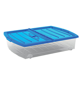 Omni Storage Box 56L with Wheels (75 × 59 × 17 cm) – Blue