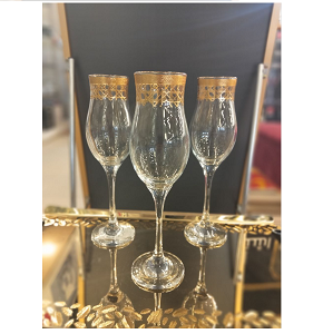 AL SAQR Glass Set – 6 Pieces Gold Line Design - 778-11