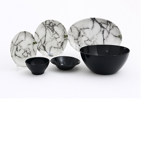 Home Plus 26-Piece Melamine Set with Artistic Color
