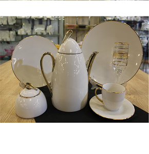 Cup 124 Pieces Gold Line Dinner Set - 0401907007
