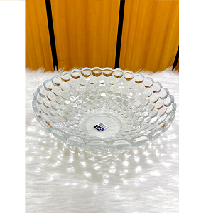 Living Home Glass Fruit Plate – Luxurious design inspired by dewdrops with an embossed bubble-like surface, made of pure, thick glass. A blend of beauty and function in an elegant and practical décor 