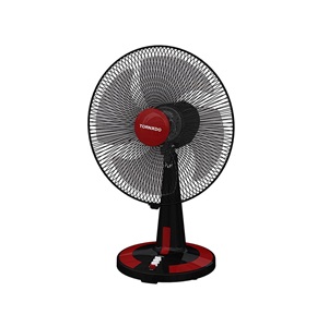 TDF16-Tornado Desk Fan 16 Inch, 4 Fins, Black × Red
