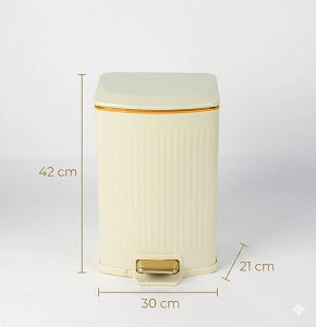 Trash bin 12 liters - beige - hydraulic open
