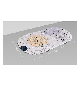 40397 Bath Luxe Bathroom Mat, Grey and White, 45cm x 75cm